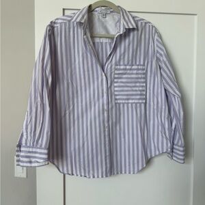 AYR Purple and White Striped Button-Up Shirt